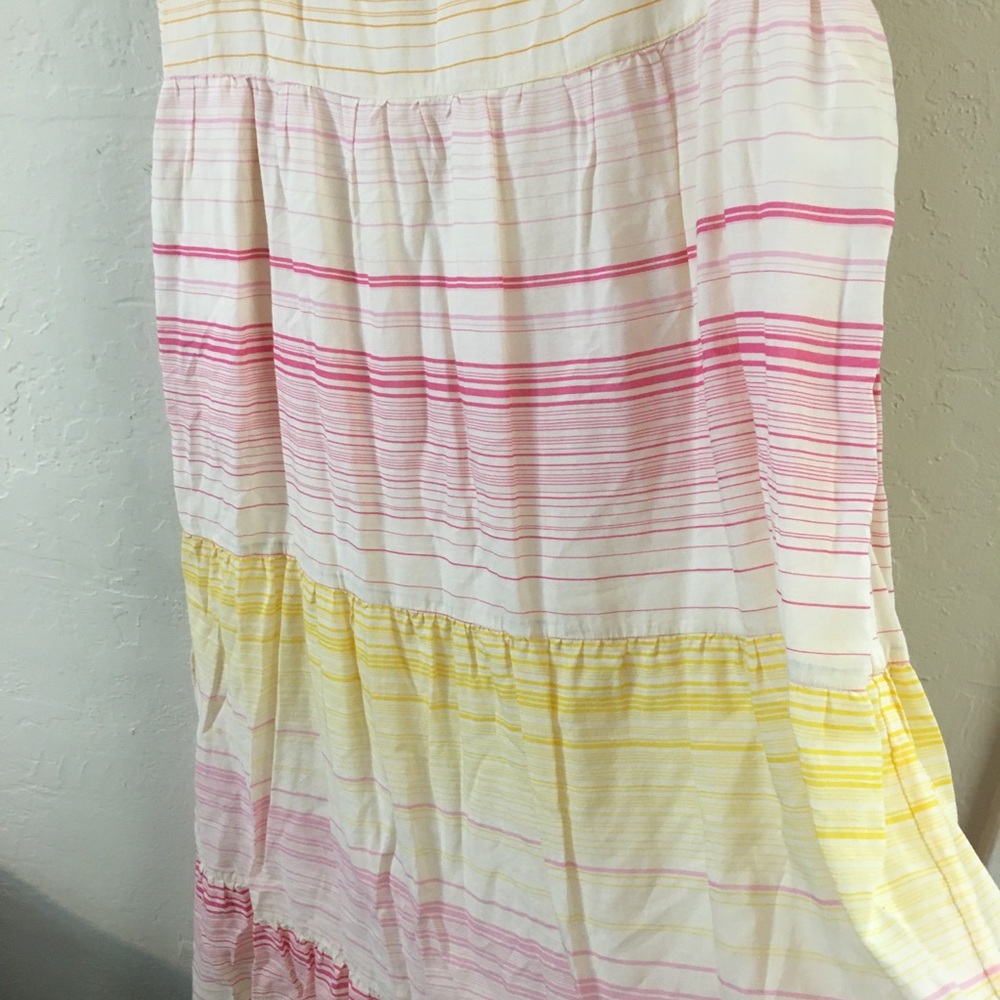 Anthropologie Tiered Short Sleeve Maxi Dress Small Pink Pockets Casual Oversized - Picture 6 of 12